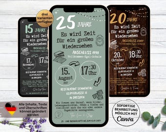 Digital class reunion invitation | Graduation reunion | Graduation class save the date anniversary invitation card for WhatsApp