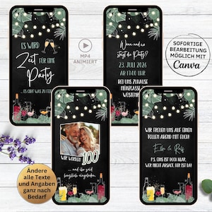 Convite duplo aniversário bebidas festa jardim digital | Cartão de convite para festa dupla coquetel cerveja vinho espumante | aniversário duplo | duas razões