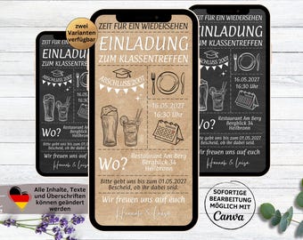 Digital class reunion invitation | Graduation reunion | Graduation class save the date anniversary invitation card for WhatsApp