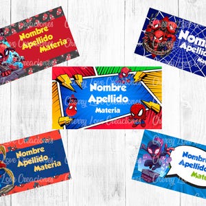 Spiderman School Labels