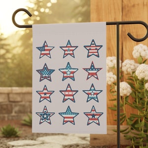 Patriotic Stars Garden Flag, America Red White and Blue Yard Flag, July 4th Home Decor, USA Garden Flag Gift, Summer Housewarming Gift