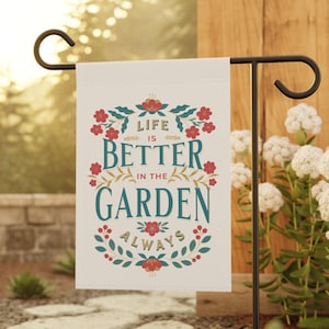 Cute Garden Flag, Botanical Spring Flower Yard Decor, Summer House Banner, Gardener Gift, Floral Outdoor Home Decor, Garden Porch Flag