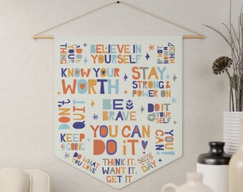 Positivity Wall Decor, Cute Encouraging Office Wall Hanging, Affirmations for Kids, Counselor Classroom Decor, Montessori Homeschool Decor