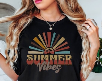 Summer Vibes Shirt, Retro Summer Shirt, Cozy Oversized Tee, Summer Vacation T-Shirt, Beach Shirt, Comfort Colors® Tee