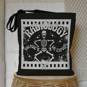 Funny Rad Tech Tote Bag, Radiology Reusable Tote, Radiologist Bag, Radiology Technician Tote Bag, X-ray Tech Gift, Radiology Life Tote Bag