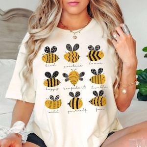 Bee Positivity Shirt Bee Lover Gift. Cute Bee T-Shirt Gift for Teacher. Teacher Shirt to Spread Positivity. Beekeeper Tee. Bee Happy Shirt.