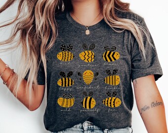 Bee Positivity Shirt Bee Lover Gift. Cute Bee T-Shirt Gift for Teacher. Teacher Shirt to Spread Positivity. Beekeeper Tee. Bee Happy Shirt.