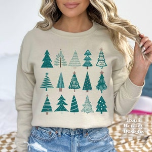 Cute Christmas Sweatshirt. Christmas Tree Sweatshirt. Christmas Crewneck. Women's Christmas Sweatshirt. Popular Christmas Sweatshirt.