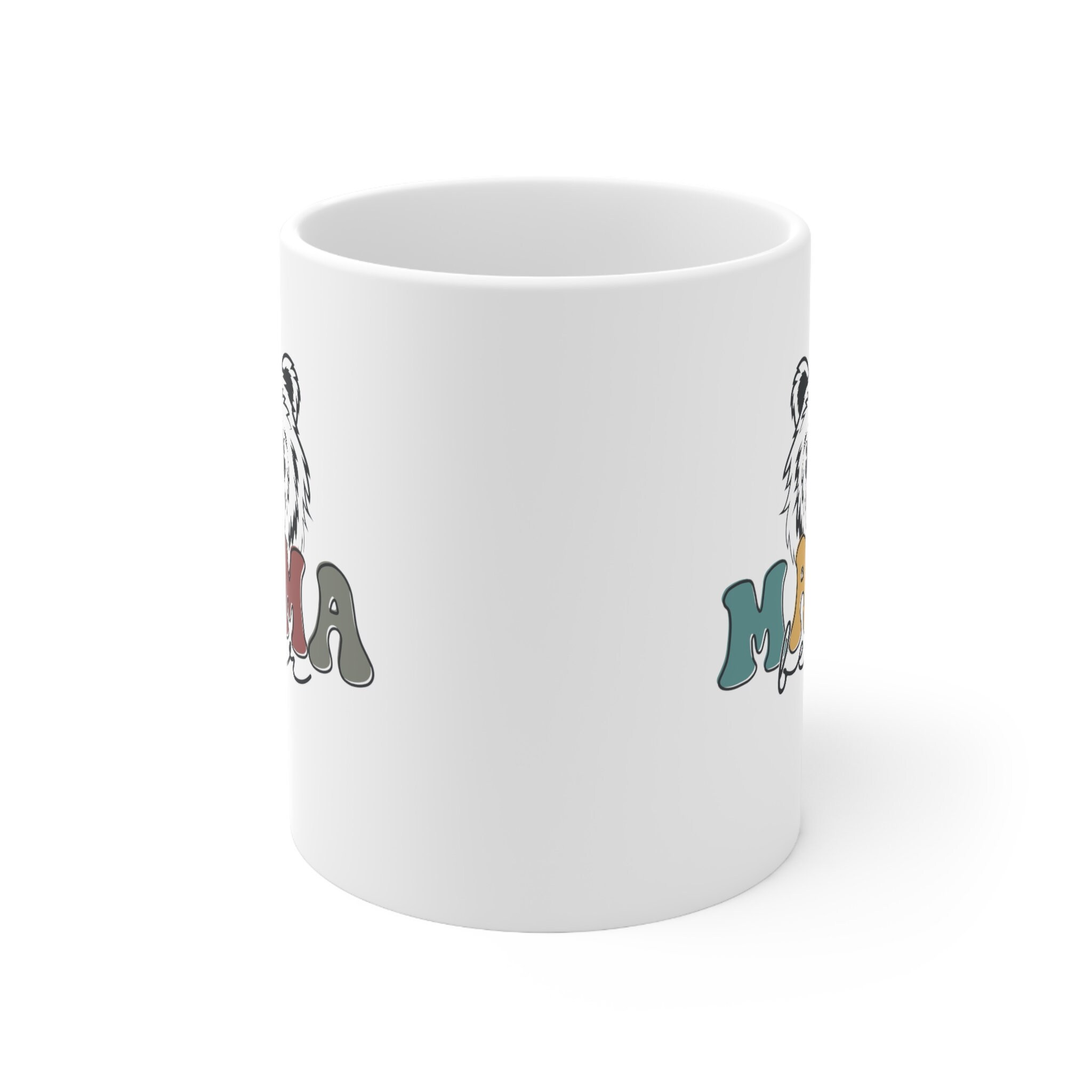 Mama Bear Coffee Mug Tea Cup | New Parent Gift Idea | Hot Chocolate Mug, Size: 11oz, White