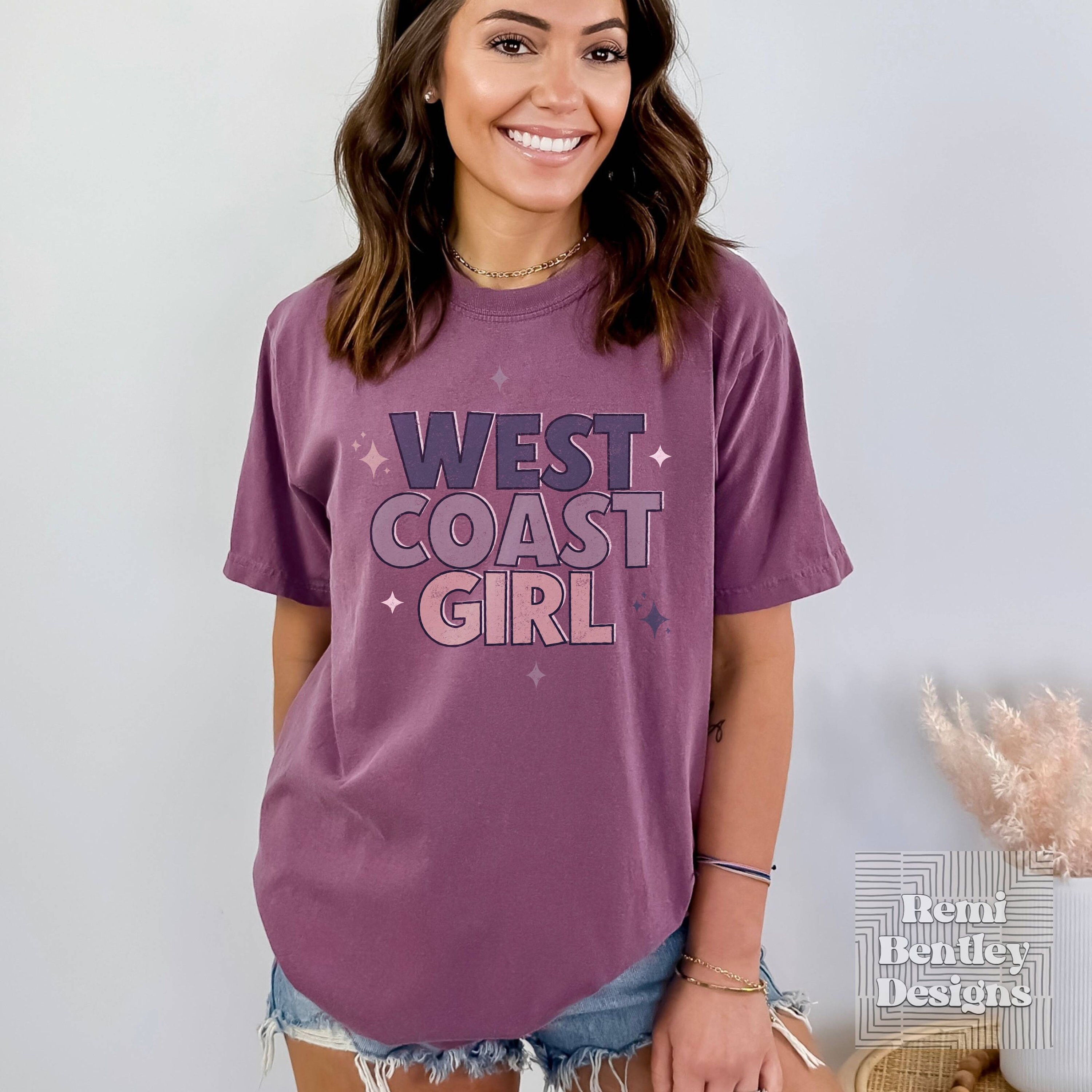 West Coast Girl Shirt. West Coast Trendy Tee for Women. I Love