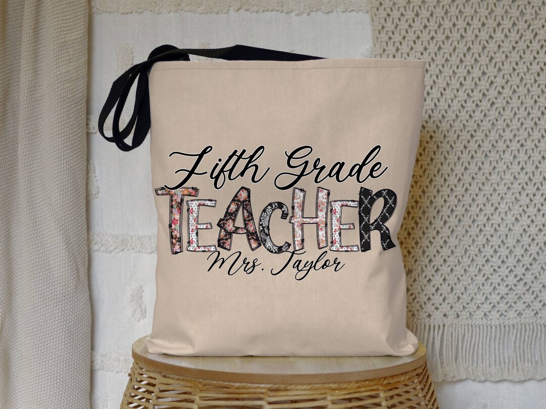 Personalized Teacher Bag. Cute School Tote Bag Gift for Teacher ...