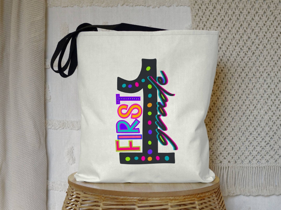 First Grade Teacher Tote Bag. 90s Aesthetic Teacher Bag. 1st Etsy