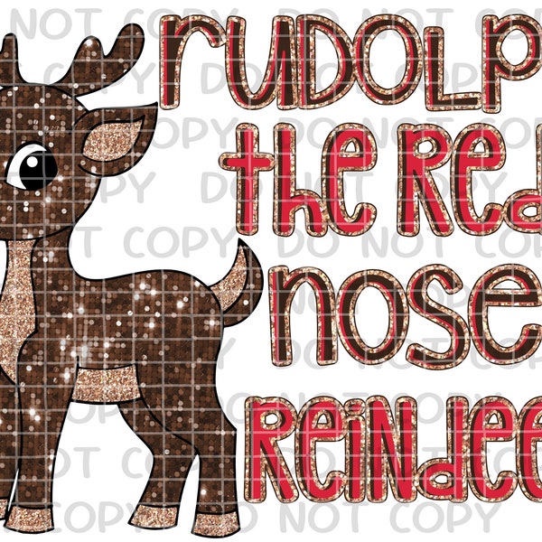 Sequin Rudolph The Red Nosed Reindeer