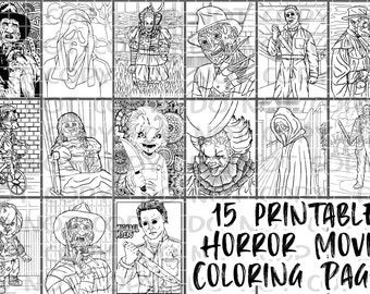 15 Printable Horror Movie Coloring Pages