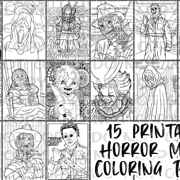15 Printable Horror Movie Coloring Pages