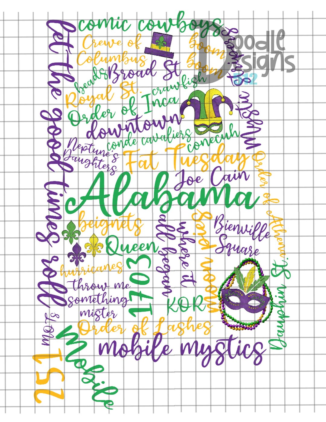 mardi gras words that start with a