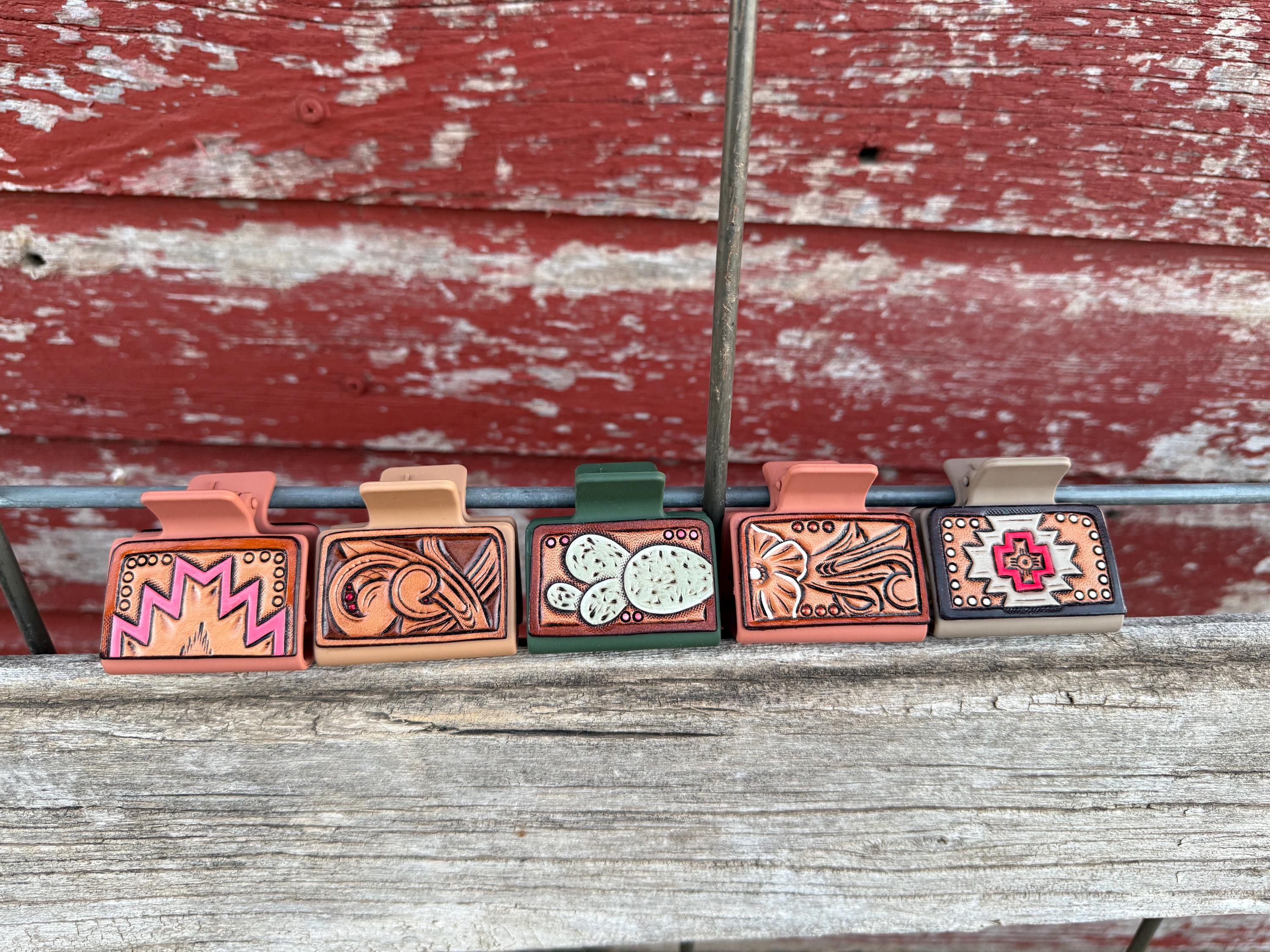 Leather Mini Claw Clips