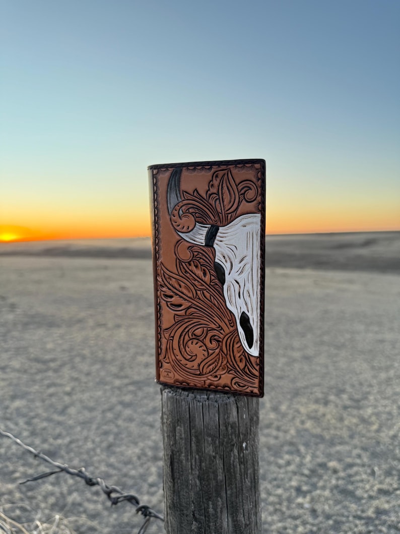 Custom Hand Tooled Leather Roper Wallet - Etsy