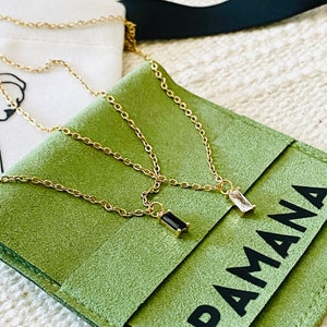 Gouden sierlijke stokbroodketting, kleine hanger ketting, gouden minimalistische ketting, alledaagse ketting, sierlijke gouden roestvrijstalen ketting