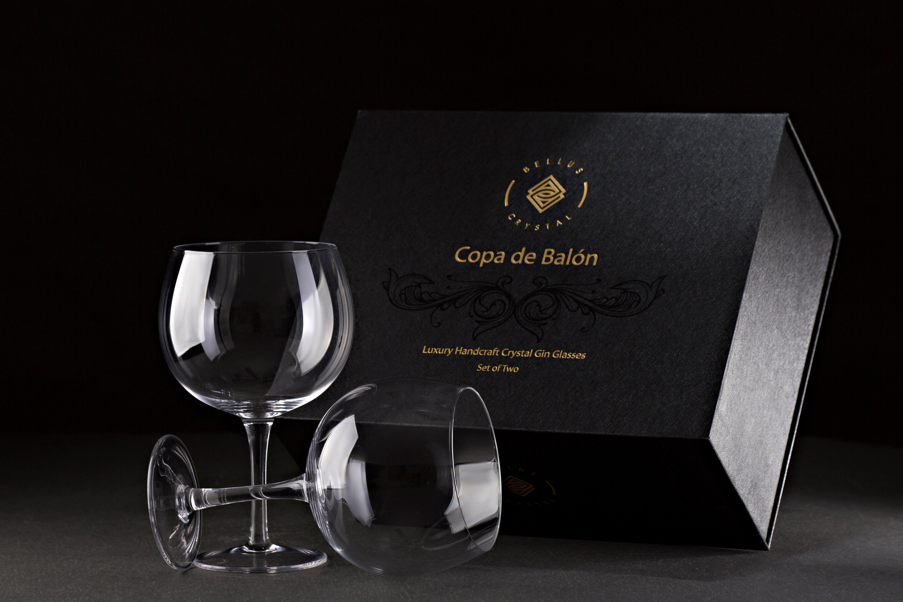 Premium Crystal Gin Glasses Set of 2 Handmade G&T Glasses 700ml Large