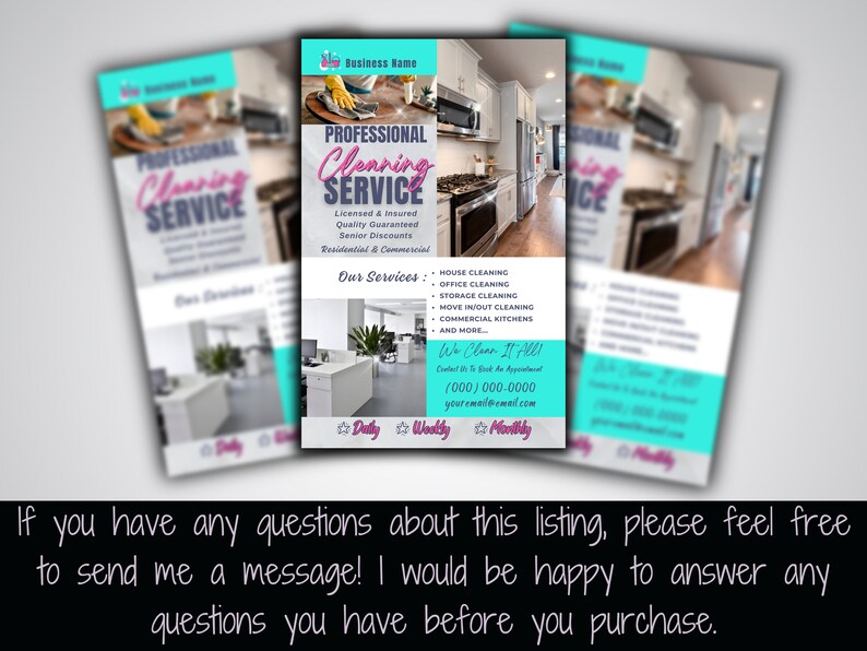 Flyer Kitchen Clean Cleaning Service Flyer Template, Customizable Business Ad (canva) - Etsy