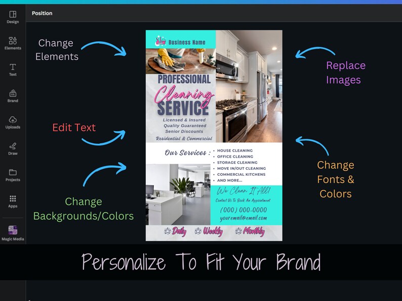Flyer Kitchen Clean Cleaning Service Flyer Template, Customizable Business Ad (canva) - Etsy