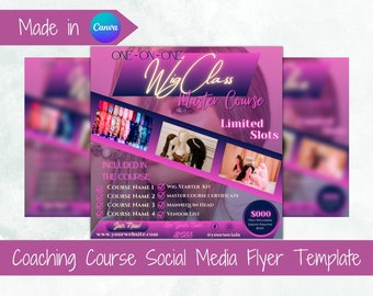 Plantilla de volante para curso de pelucas, publicación para redes sociales (descarga digital)