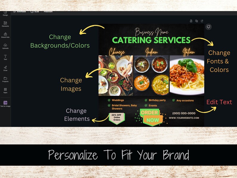 Editable Catering Flyer Template Catering Service Flyer Social Media ...