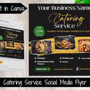 Catering Service Editable Flyer Template Catering Event Flyer Catering Menu Restaurant Flyer For Catering Services Catering Business Canva