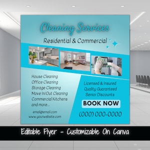Cleaning Services Social Media Flyer House Cleaning Flyer Commercial Cleaning Flyer Template Office Cleaning Flyer Cleaning Service Business