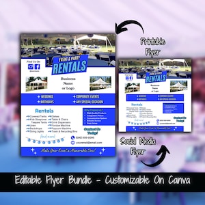 Party Rental Flyer Bundle Marketing Templates Event and Party Rentals Flyer Template Event Equipment Rentals Flyer Party Rental Business
