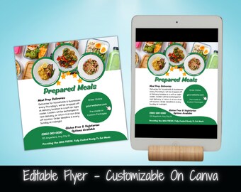 Meal Prep Flyer Template | Editable Food Delivery Promo (Digital)