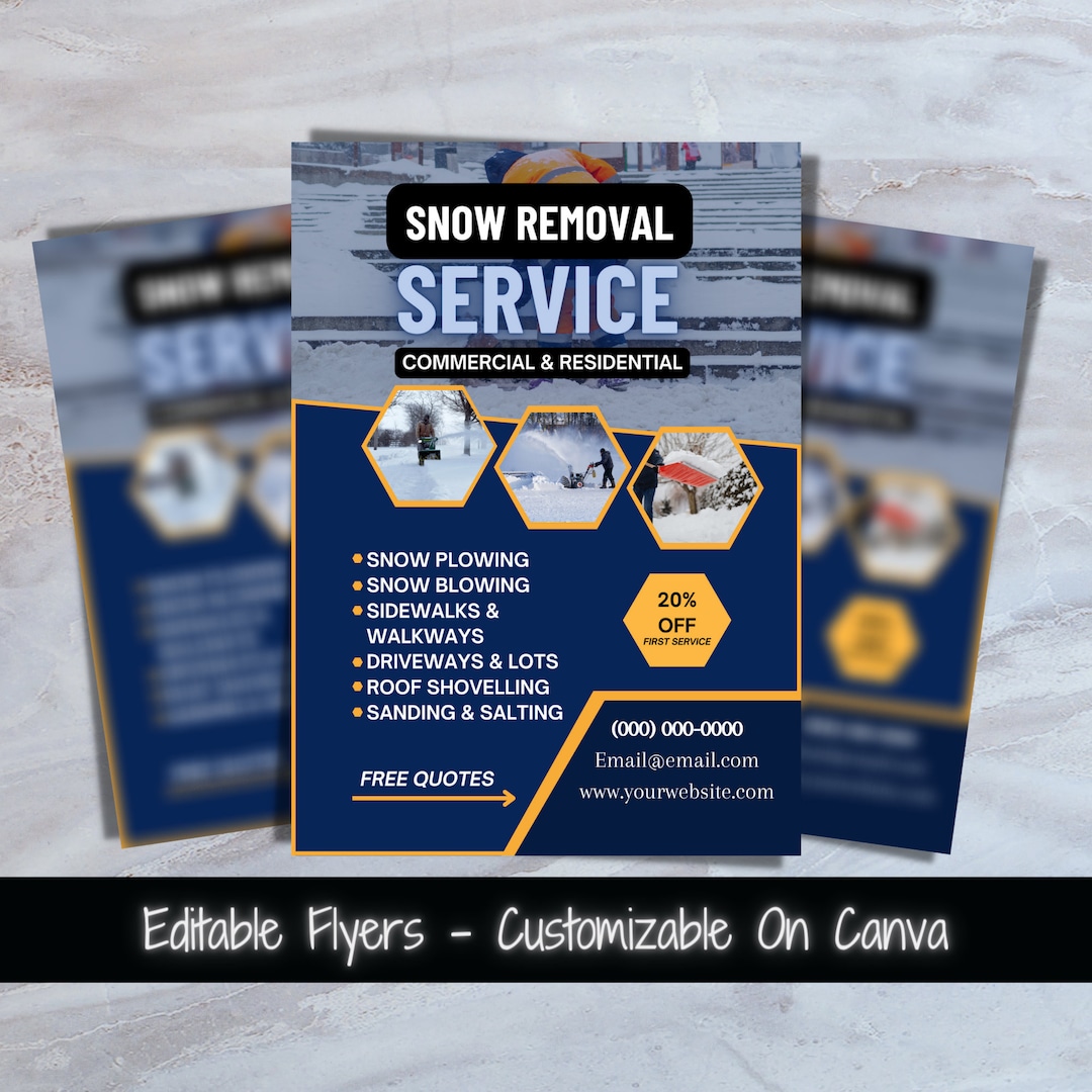 Printable Snow Removal Services Flyer Template Service Flyer Snow