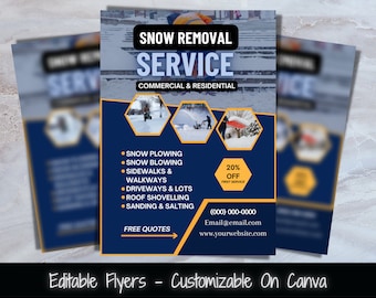 Schneeräumdienst Flyer Vorlage, Geschäftswerbung (druckbar)