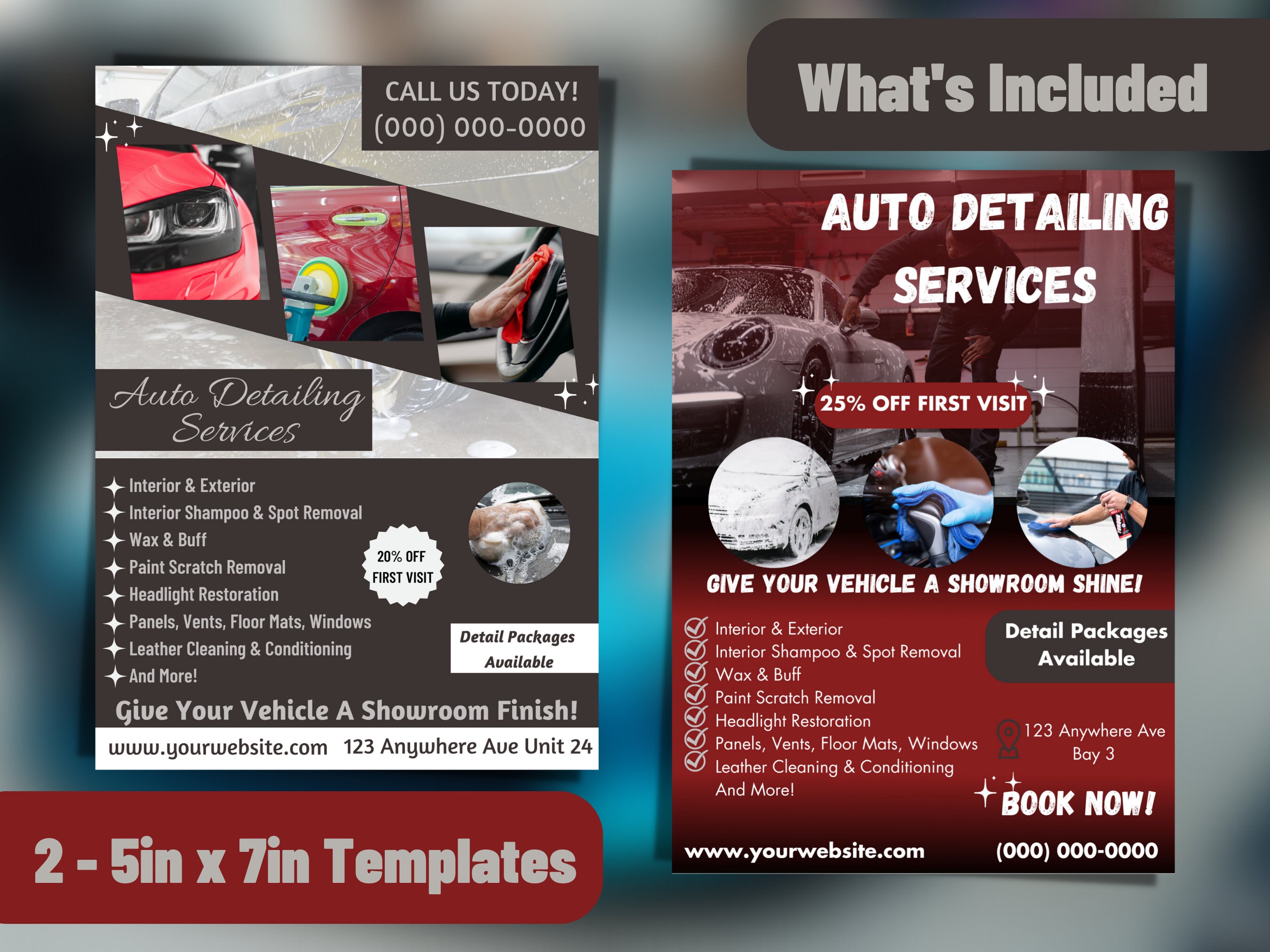 Auto Detailing Service Flyer Template Printable Flyer Design DIY Car ...
