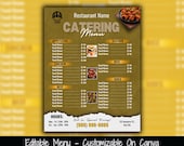 Printable Catering Menu Template, Restaurant Event Flyer (Canva)