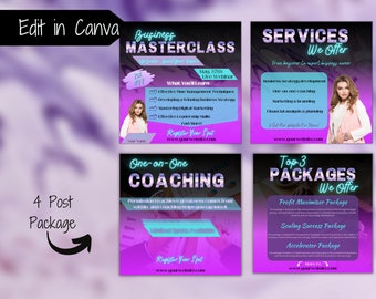 Business Masterclass Flyer Templates | Social Media Coaching (Bundle)