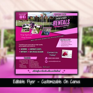 Party Rental Social Media Flyer Template Event and Party Rentals Flyer Template Event Equipment Rentals Flyer Party Rental Business