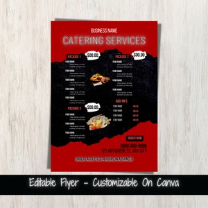 Druckbare Gastronomie Menü Flyer Vorlage Gastronomie Flyer Gastronomie Food Service Menü Cater Business Event Menü Vorlage