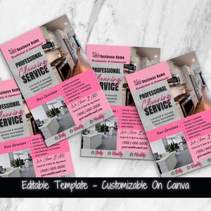 Modelo de Folheto de Serviços de Limpeza para Impressão Limpeza de Casa Serviços de Limpeza de Escritório Serviço de Limpeza Folheto Comercial Modelo de Folheto de Marketing