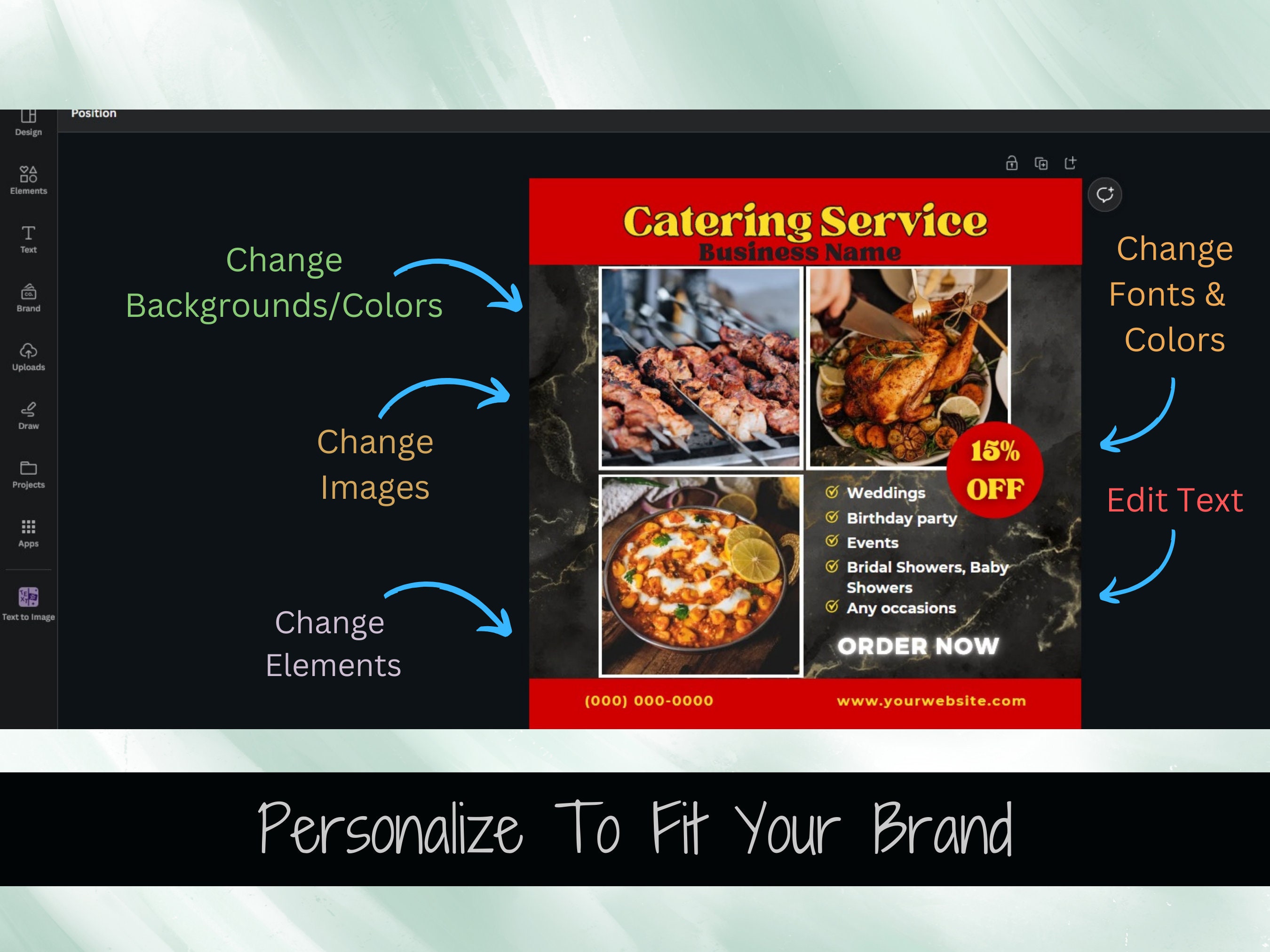 Editable Catering Service Flyer Template (social Media) - Etsy