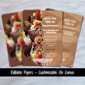 Printable Edible Arrangements Flyer Template Business Marketing Flyer Template Edible Arrangements Business Flyer Edible Gifts Flyer