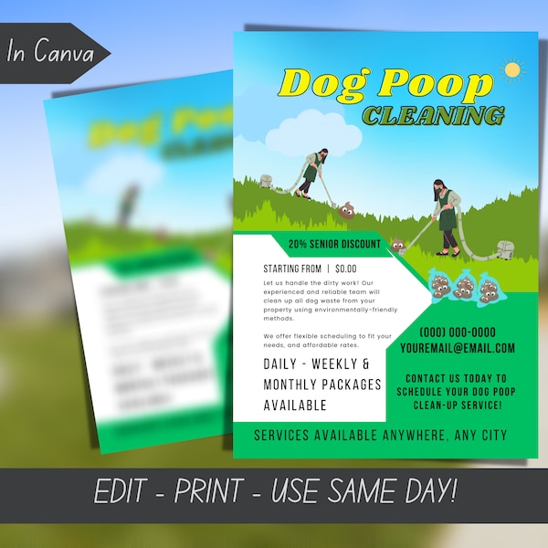 Dog Poop Scooping Flyer Etsy