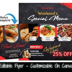 Weekend Specials Food Flyer Social Media Posts Templates Food Sale Dinner Event Flyer Restaurant Specials Flyer Food Truck Food Sale Flyer
