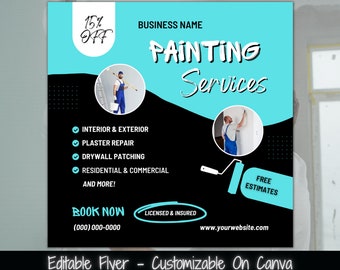 Painting Services Flyer Template | Editable Business Marketing (Digital Download)