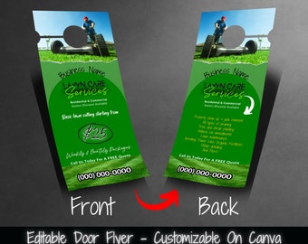 Plantilla de volante para servicios de cuidado del césped (Canva editable)
