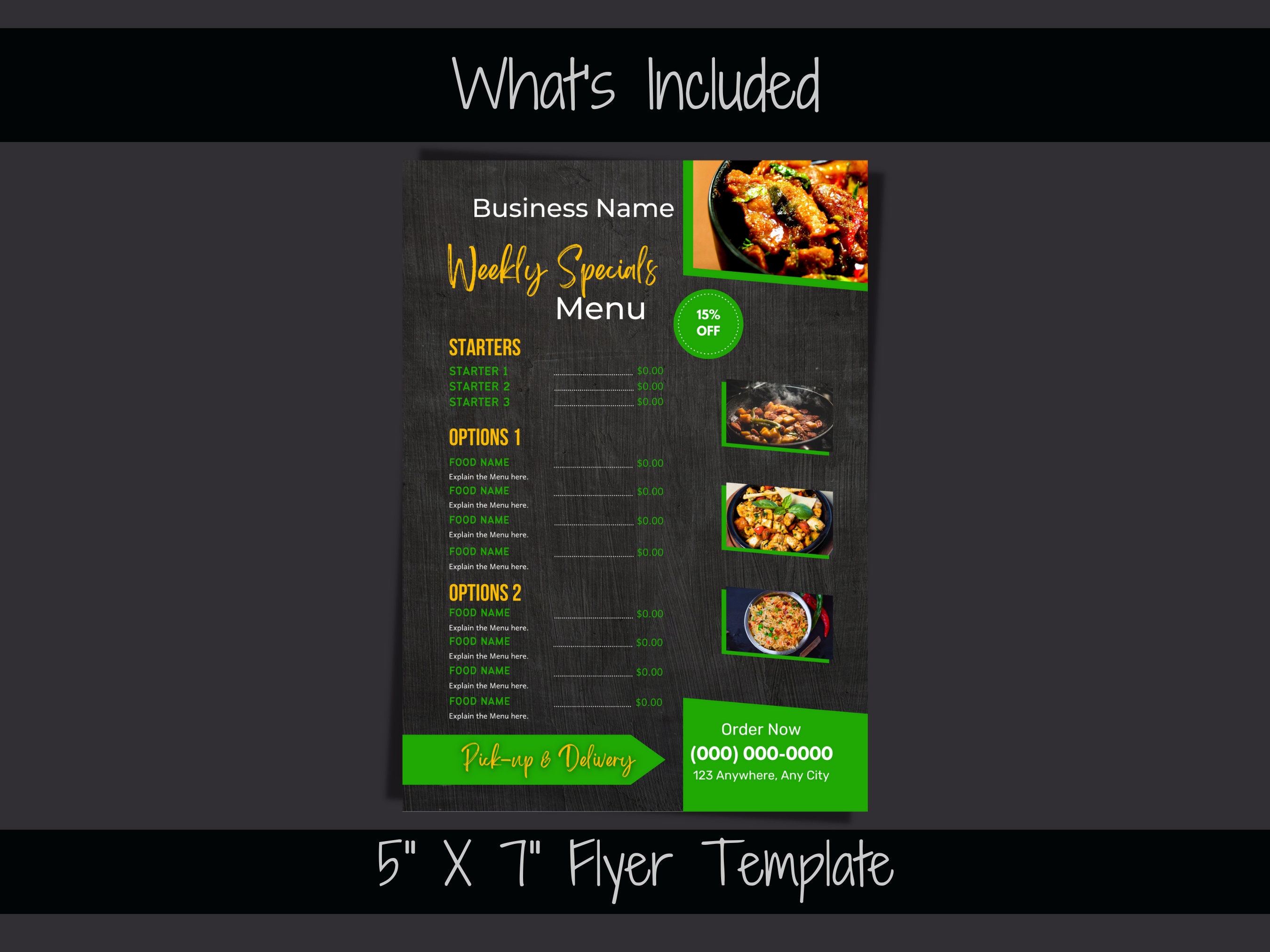 Weekly Specials Menu Editable Flyer Template Food Menu Etsy