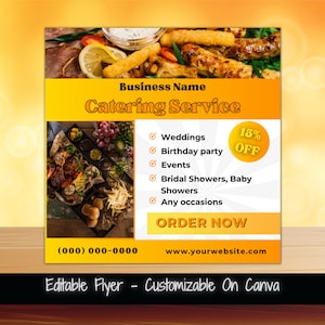 Catering Service Editable Social Media Flyer Template Catering Business Marketing Flyer Catering Service Business Flyer Cater Business Flyer