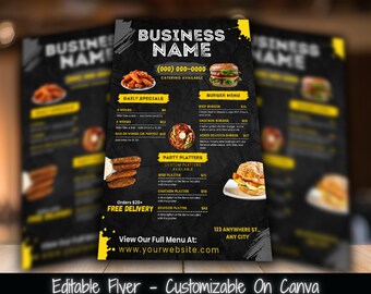 Food Marketing Flyer Template | Restaurant Promo, Food Specials (Printable)