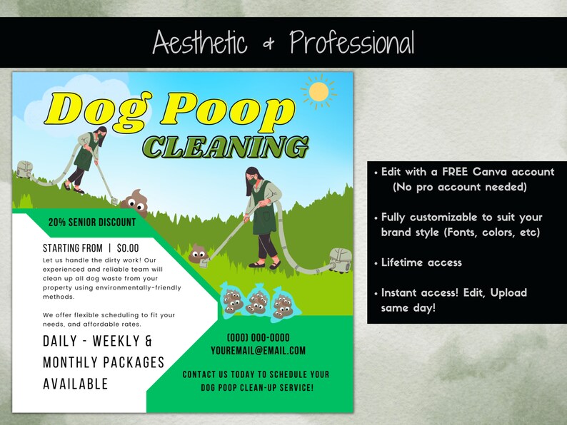 Dog Poop Cleaning Service Flyer Dog Poop Clean up Flyer Template Dog
